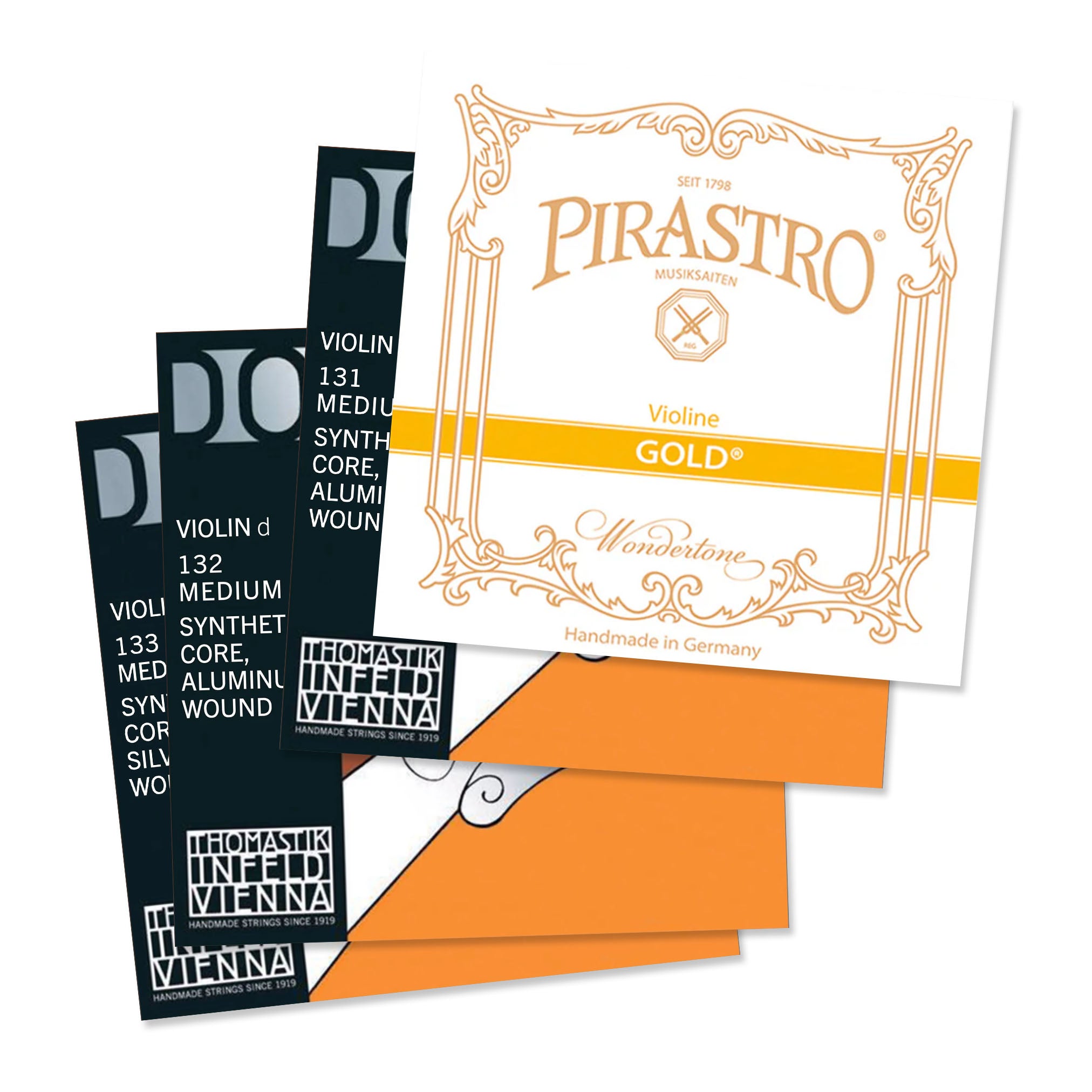 Thomastik Dominant Violin String Set with Pirastro Gold Label E