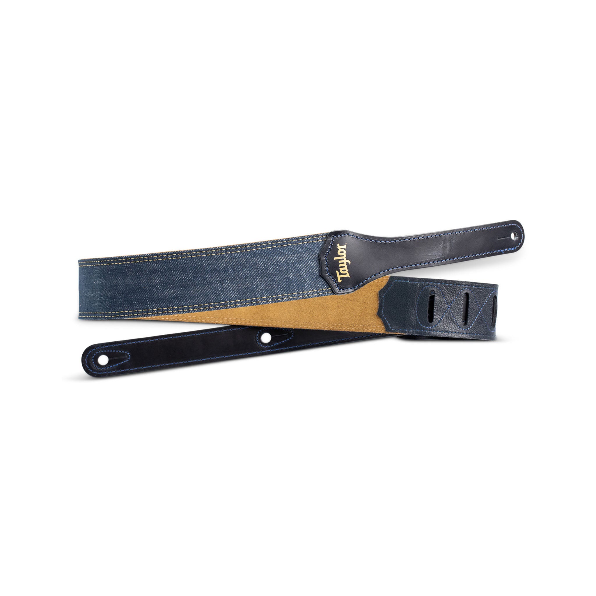 Taylor Blue Denim 2" Guitar Strap - Gold Logo