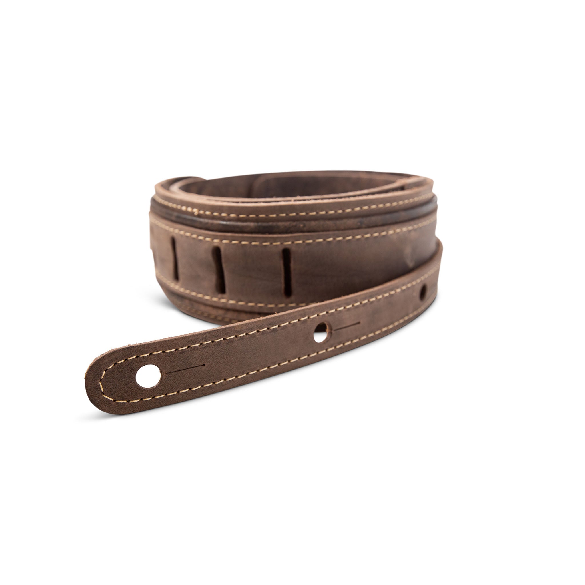 Taylor Element Distressed 2.5" Leather Guitar Strap - Dark Brown