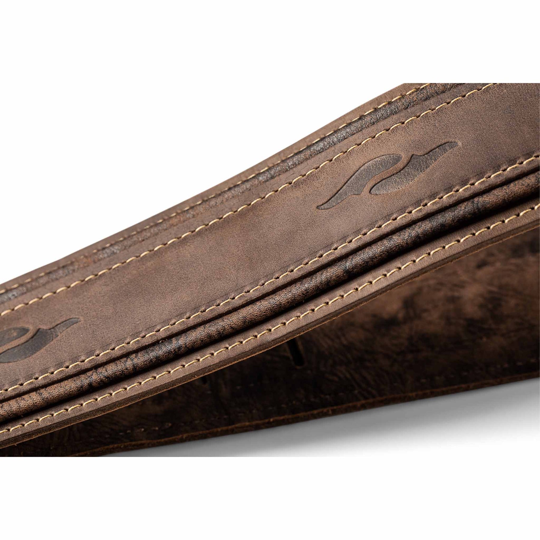 Taylor Element Distressed 2.5" Leather Guitar Strap - Dark Brown