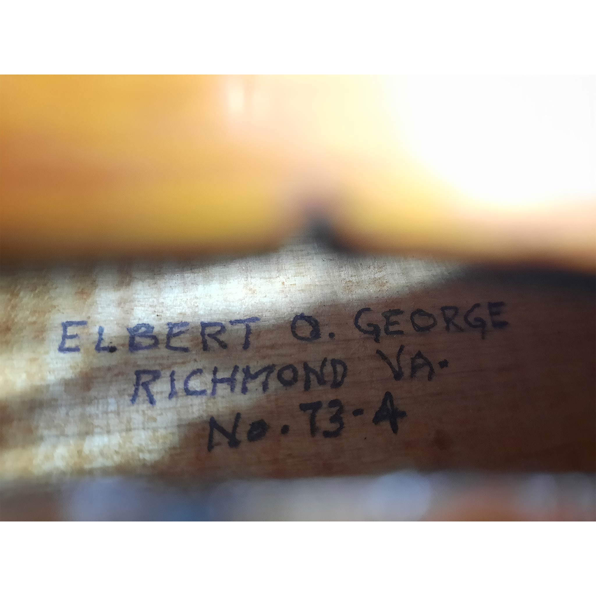 Elbert O. George Violin, Richmond VA (No. 200)