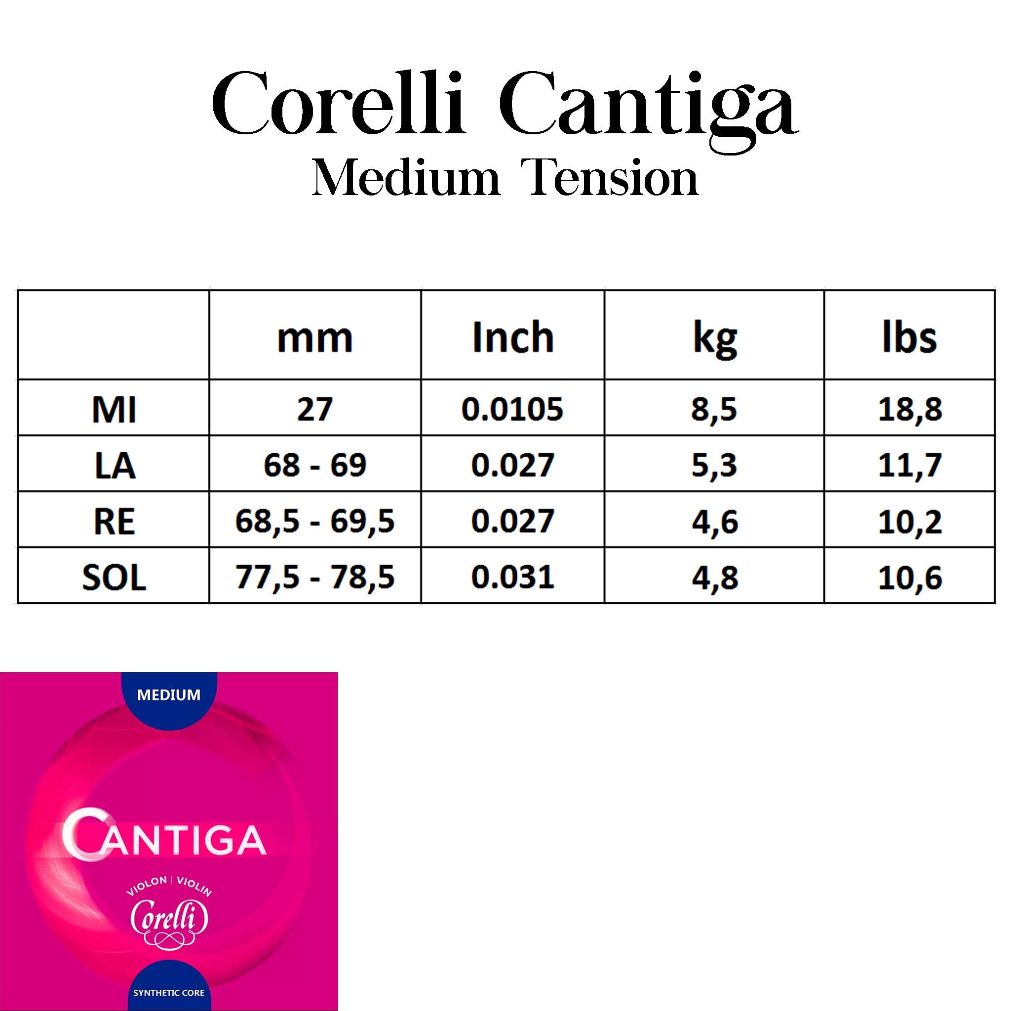 Corelli Cantiga Violin String Set