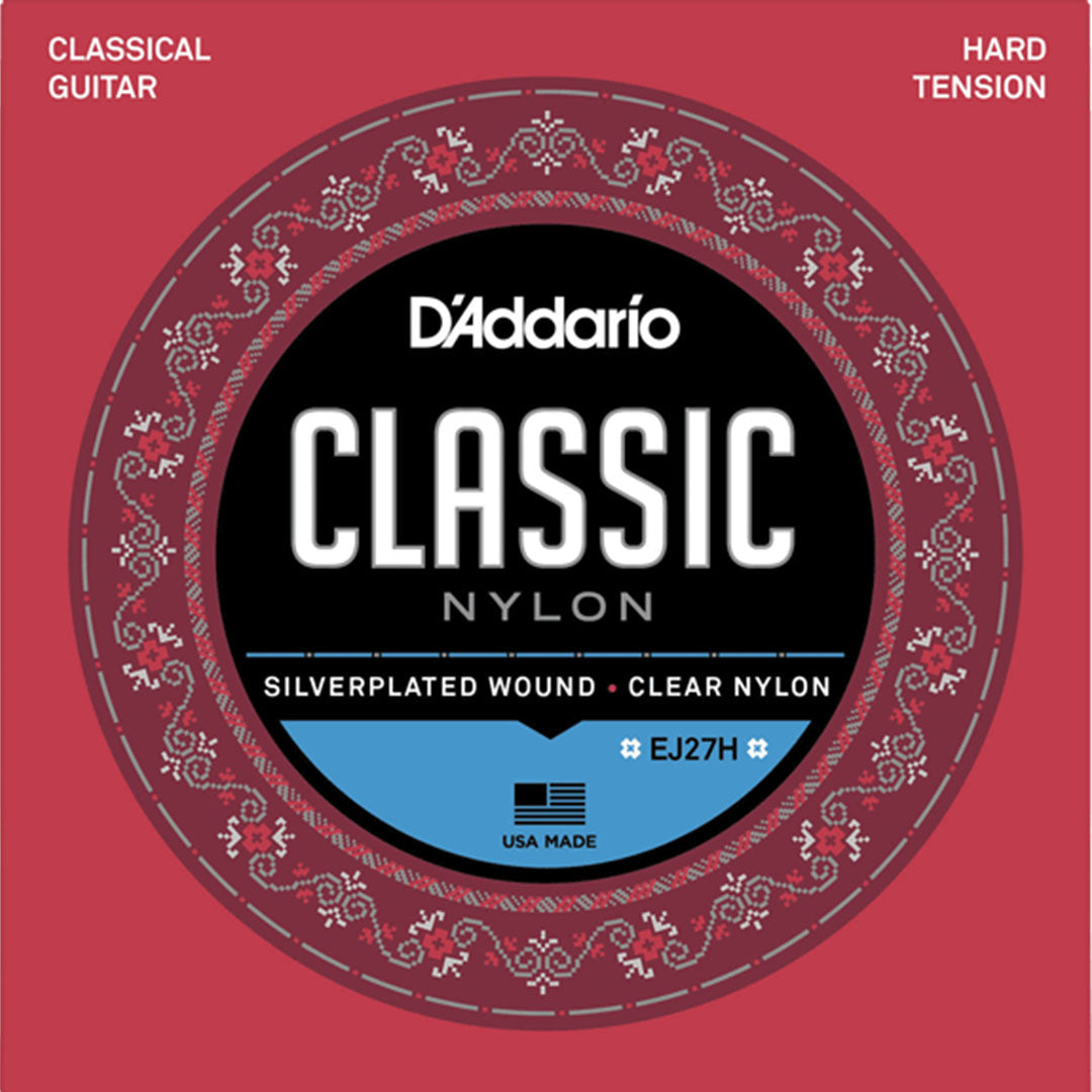 D'Addario EJ27H Student Nylon Classical Guitar String Set, Hard