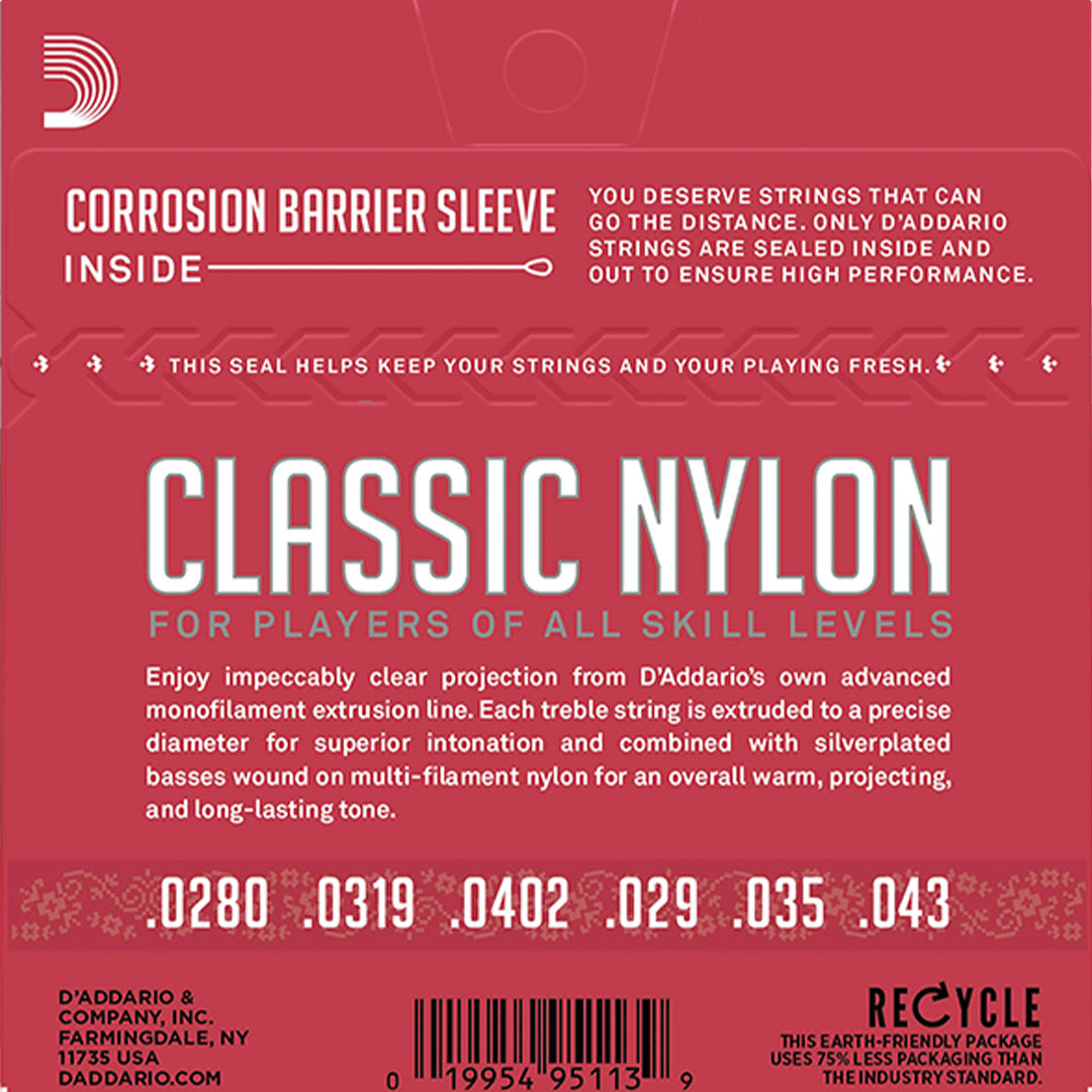 D'Addario EJ27N Student Nylon Classical Guitar String Set, Normal