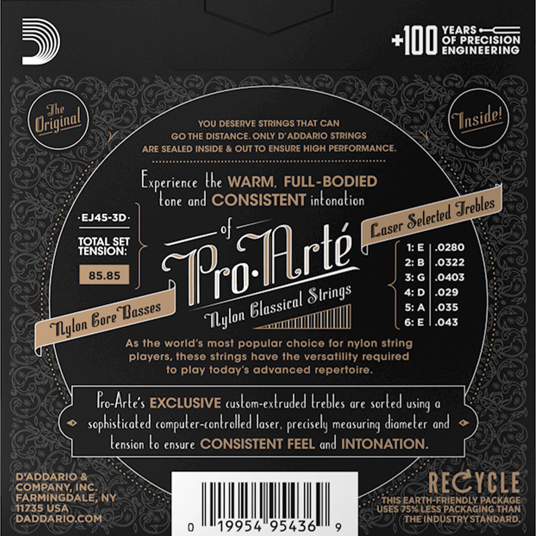 D'Addario EJ45 Pro-Arté Nylon Classical Guitar String Set, Normal
