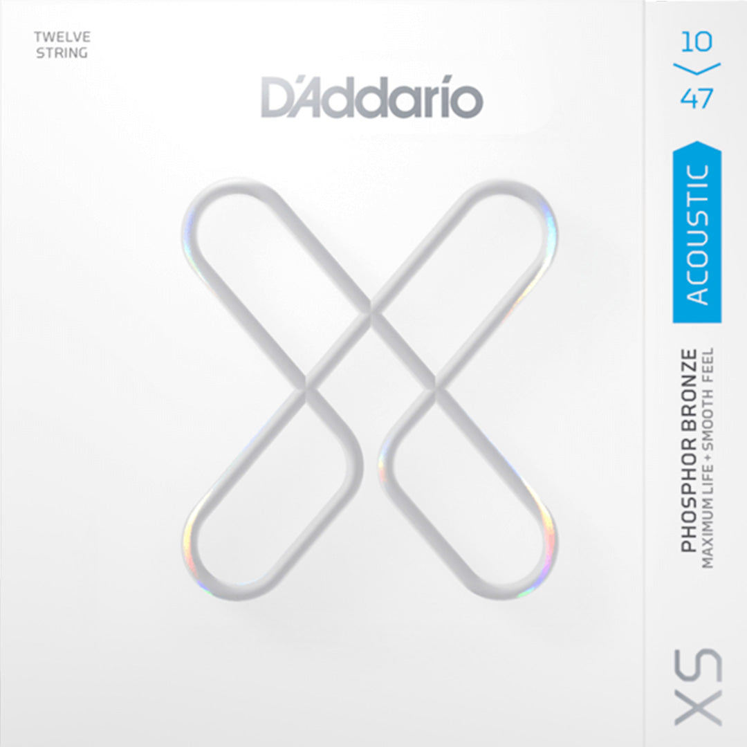 D'Addario XS Phosphor Bronze 12-String Acoustic Guitar String Set, Light