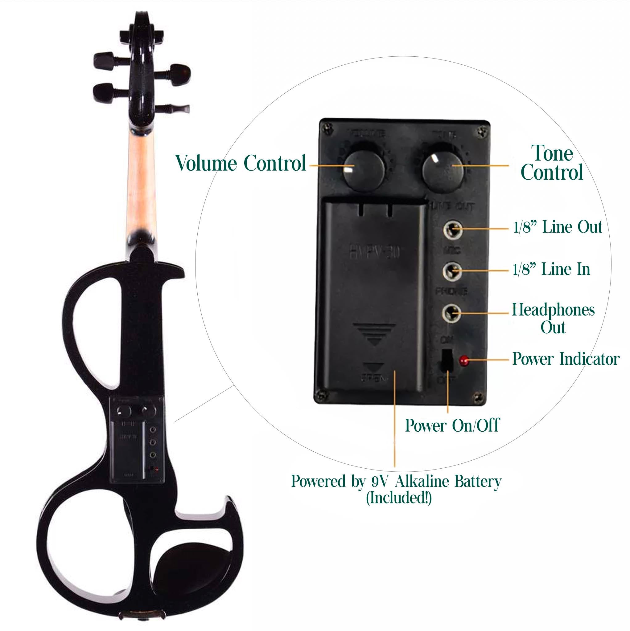 Tower Strings Electric Violin Outfit