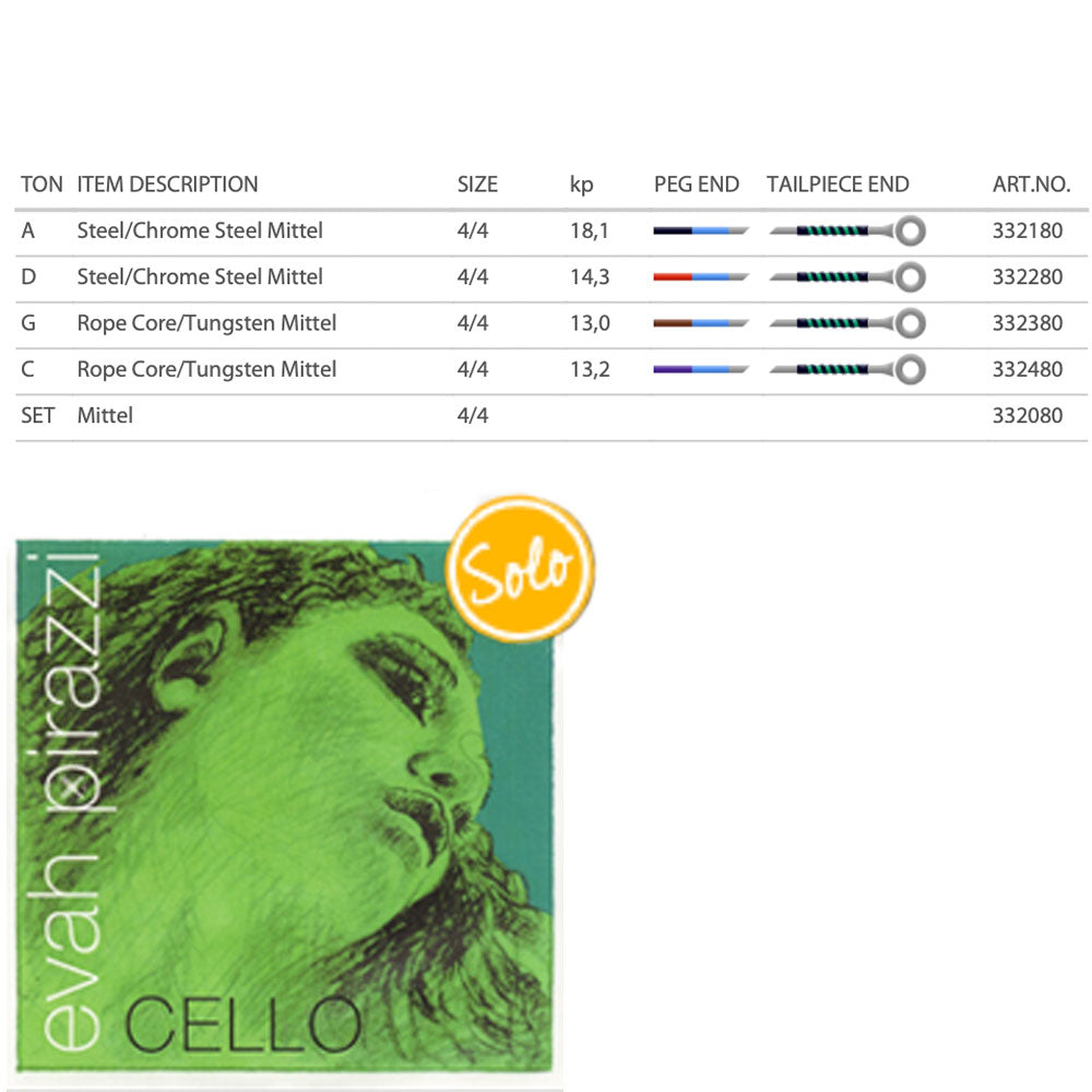 Pirastro Evah Pirazzi Soloist Cello String Set