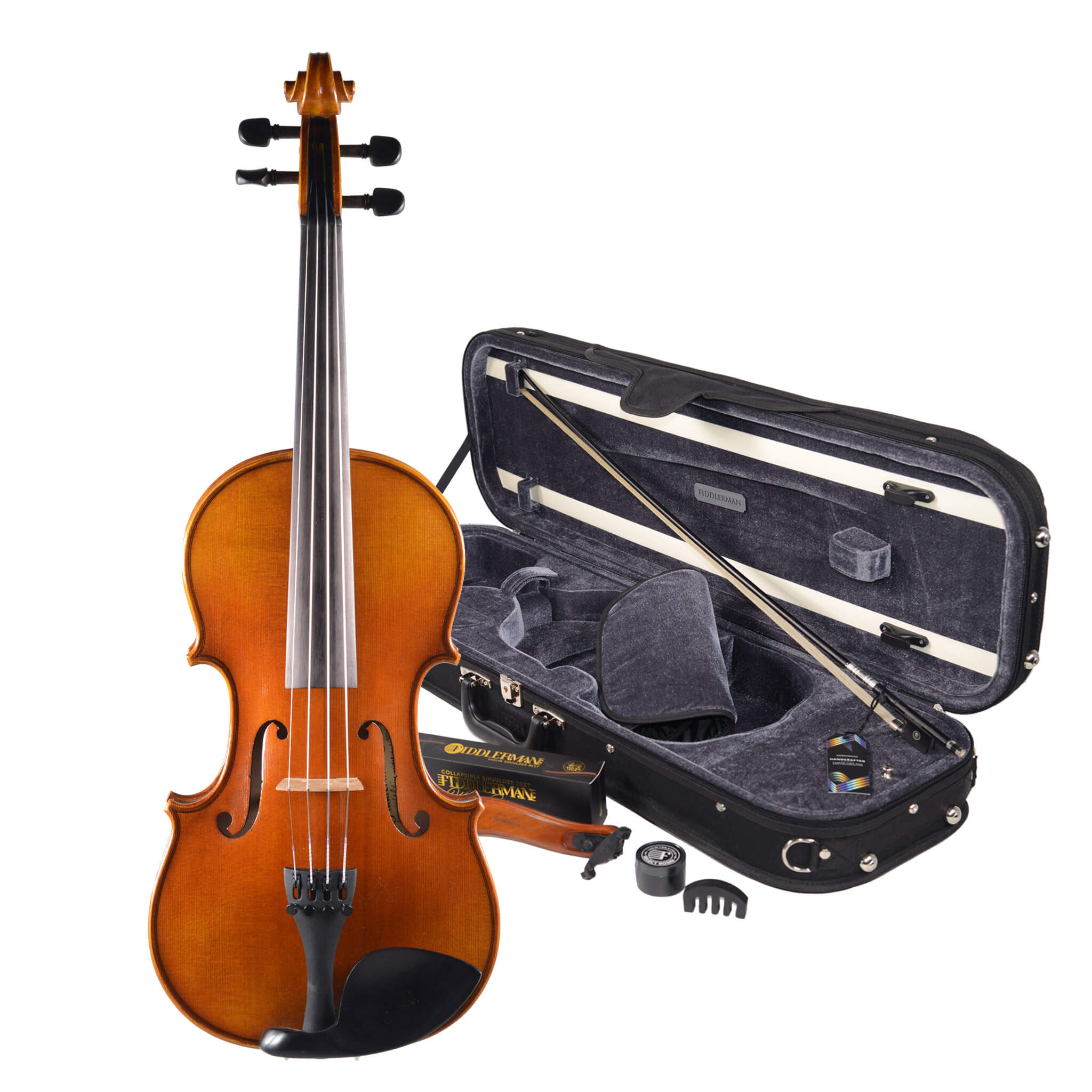 B-Stock Fiddlerman Left Handed Concert Violin Outfit