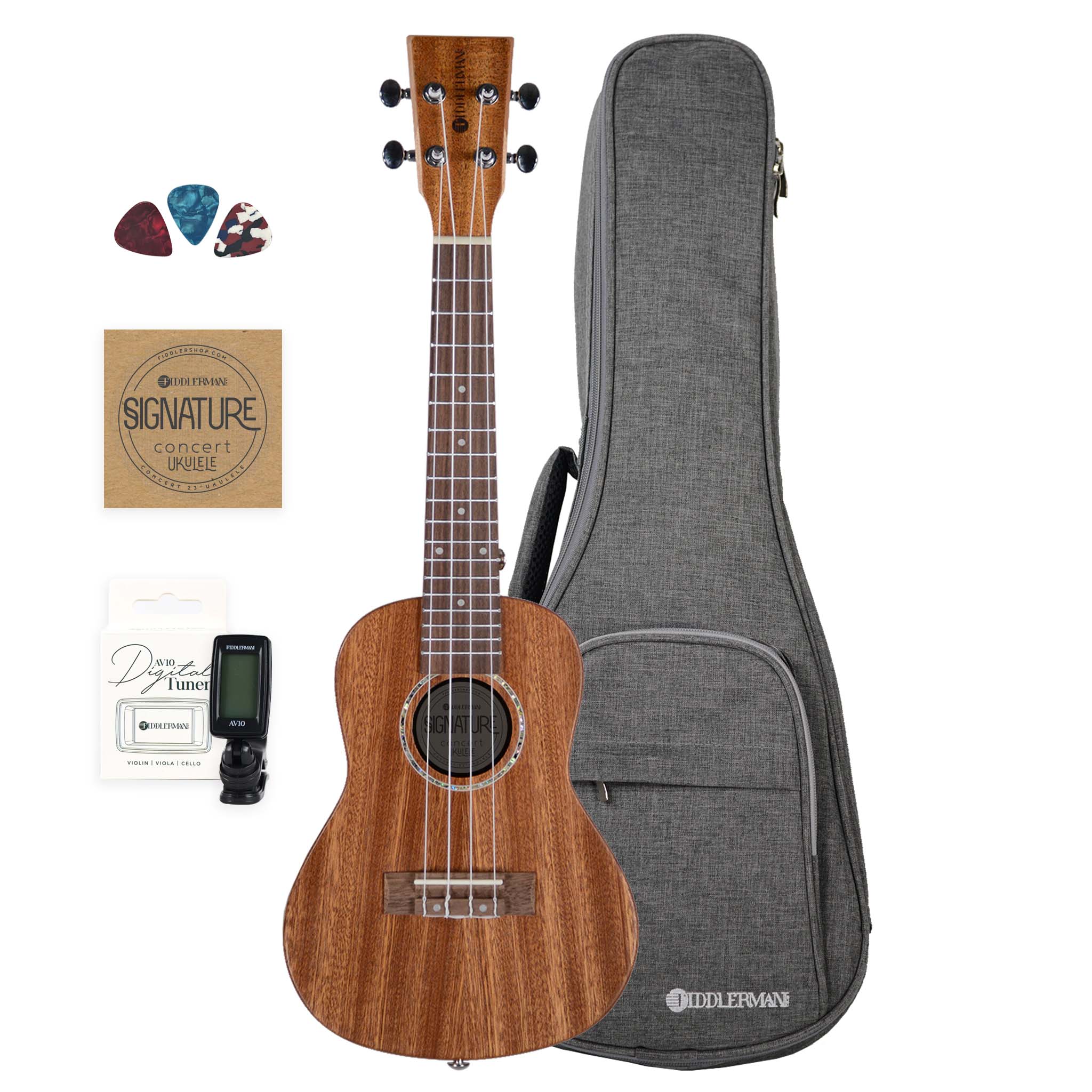 Fiddlerman Signature Concert Ukulele Outfit