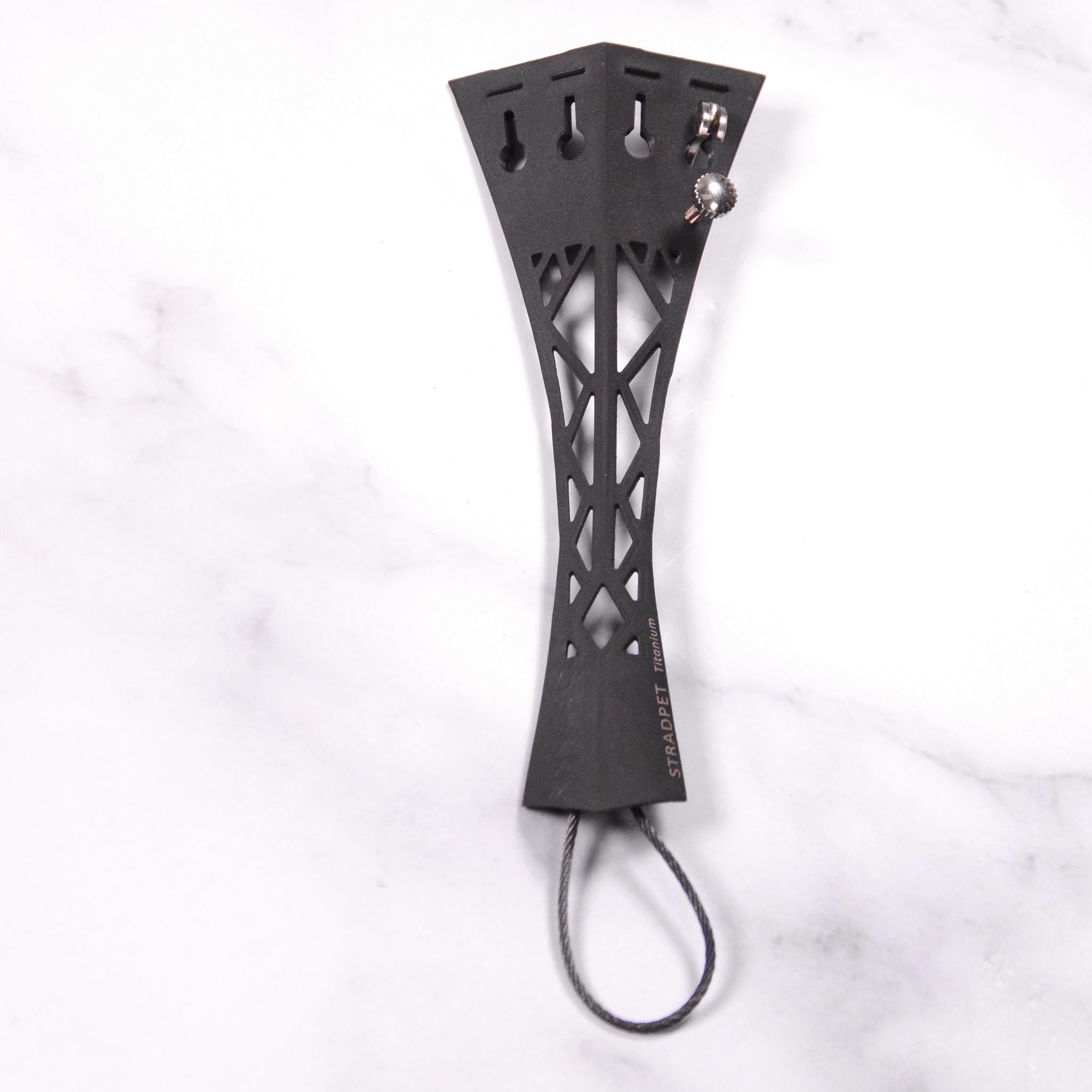 Stradpet Titanium Violin Tailpiece with Single Fine Tuner