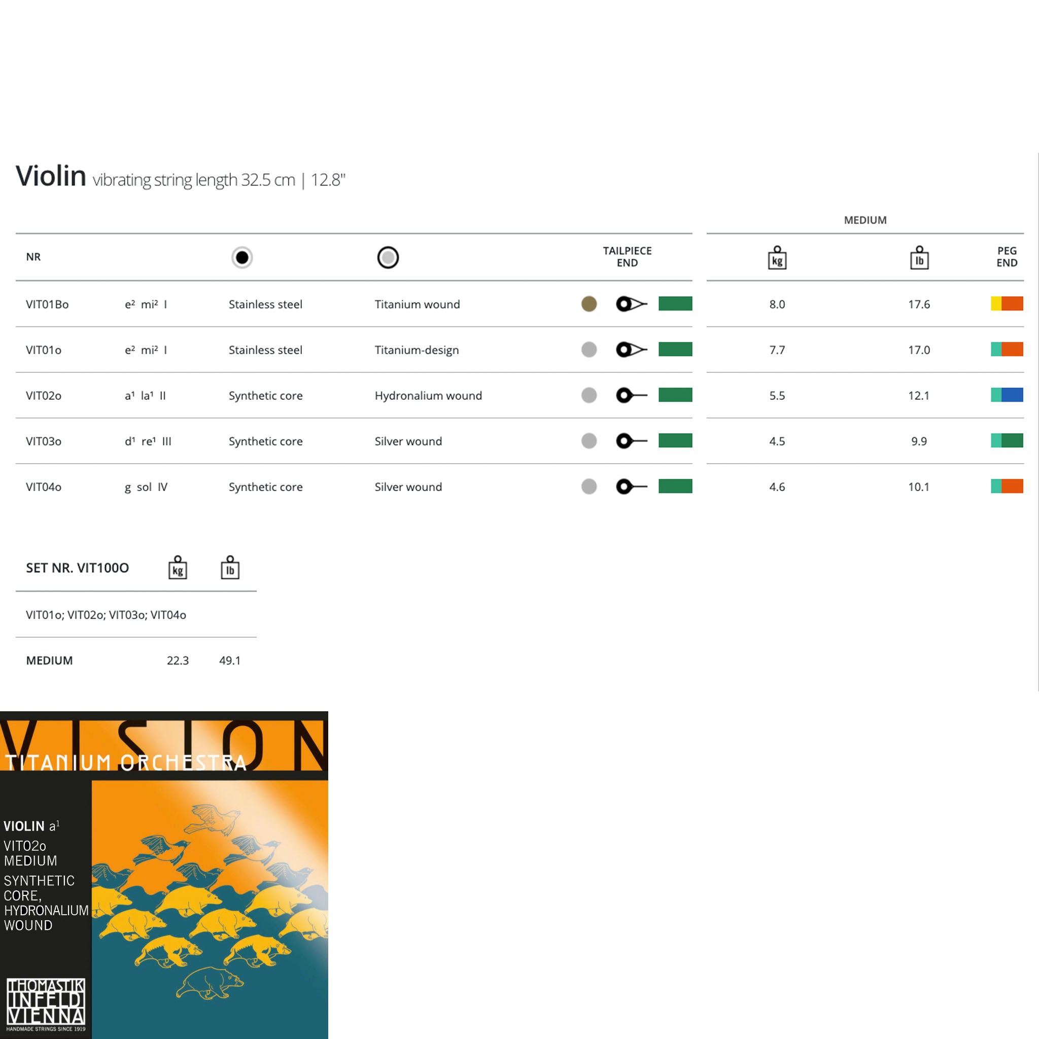 Thomastik Vision Titanium Orchestra Violin E String