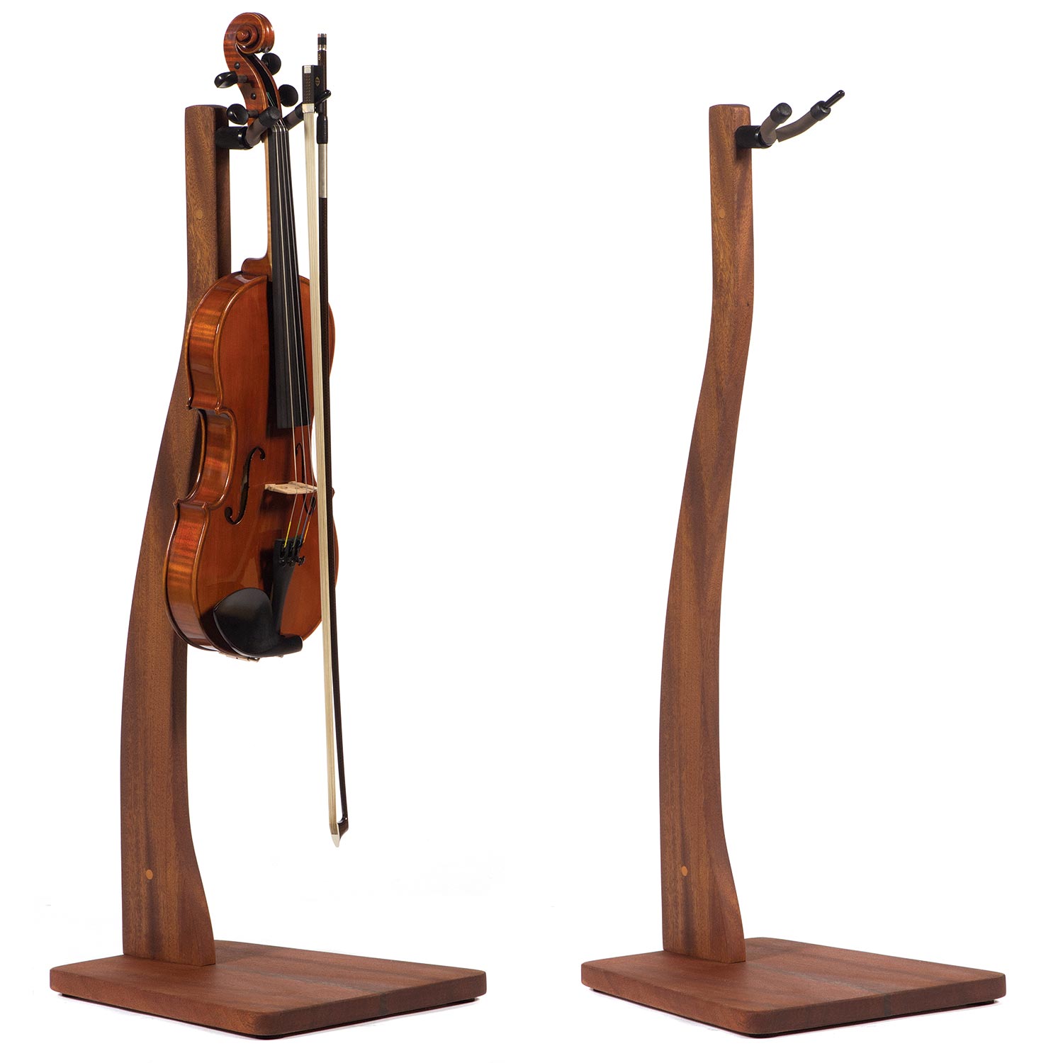 Handcrafted Solid Wood Violin/Viola Stand with Bow Holder