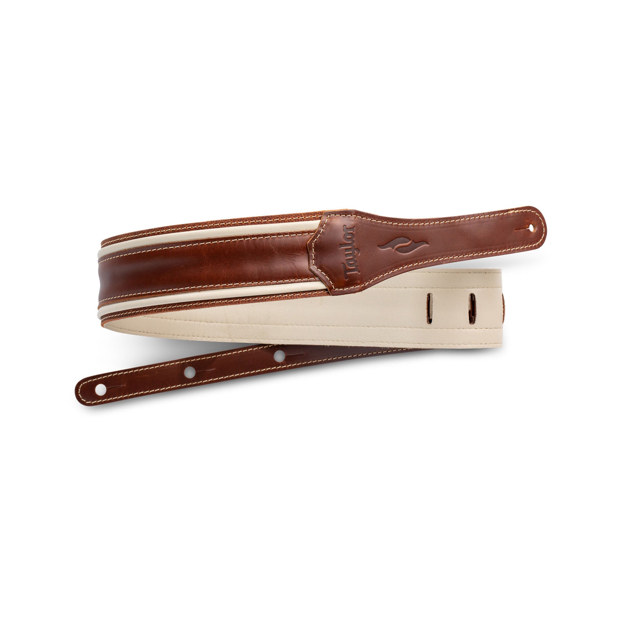 Taylor Element 2.5" Leather Guitar Strap - Brown/Cream