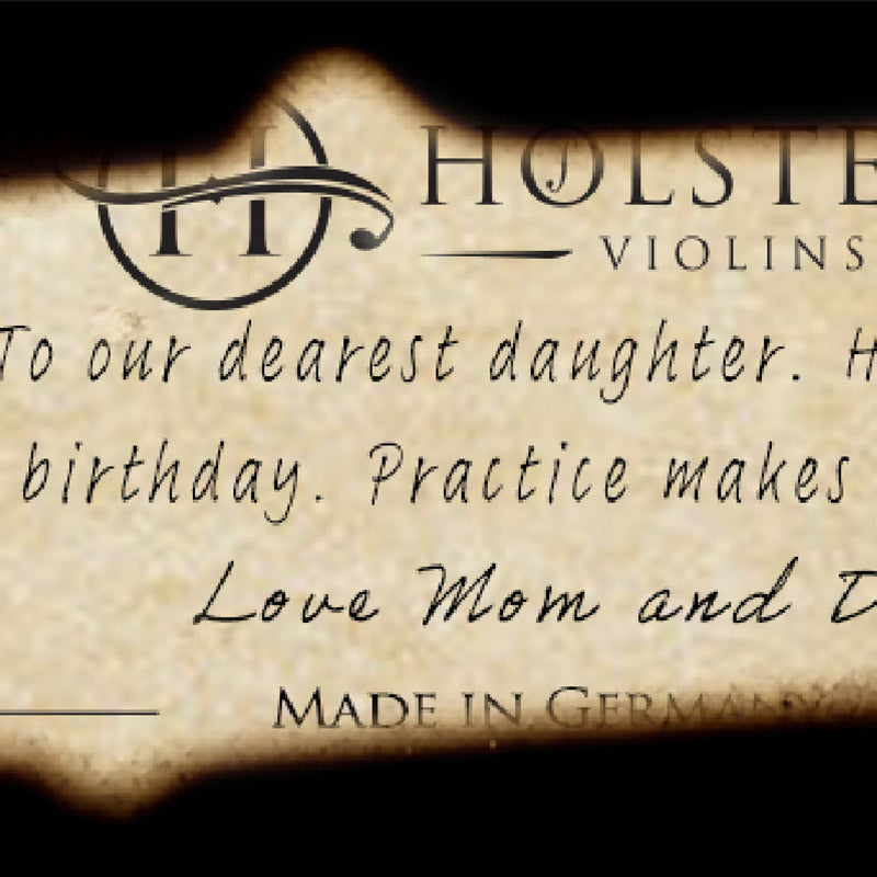 Personalized label inside the instrument