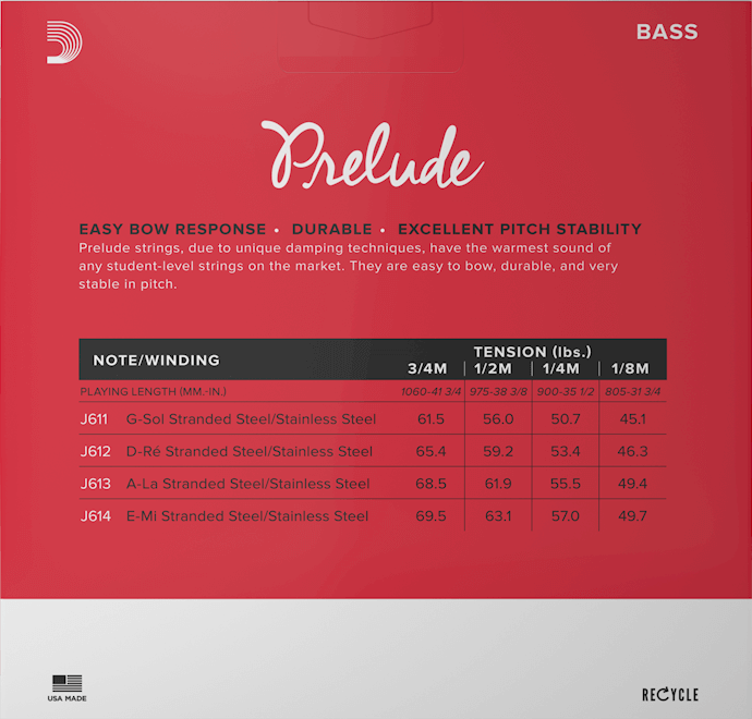 D'Addario Prelude Bass E String