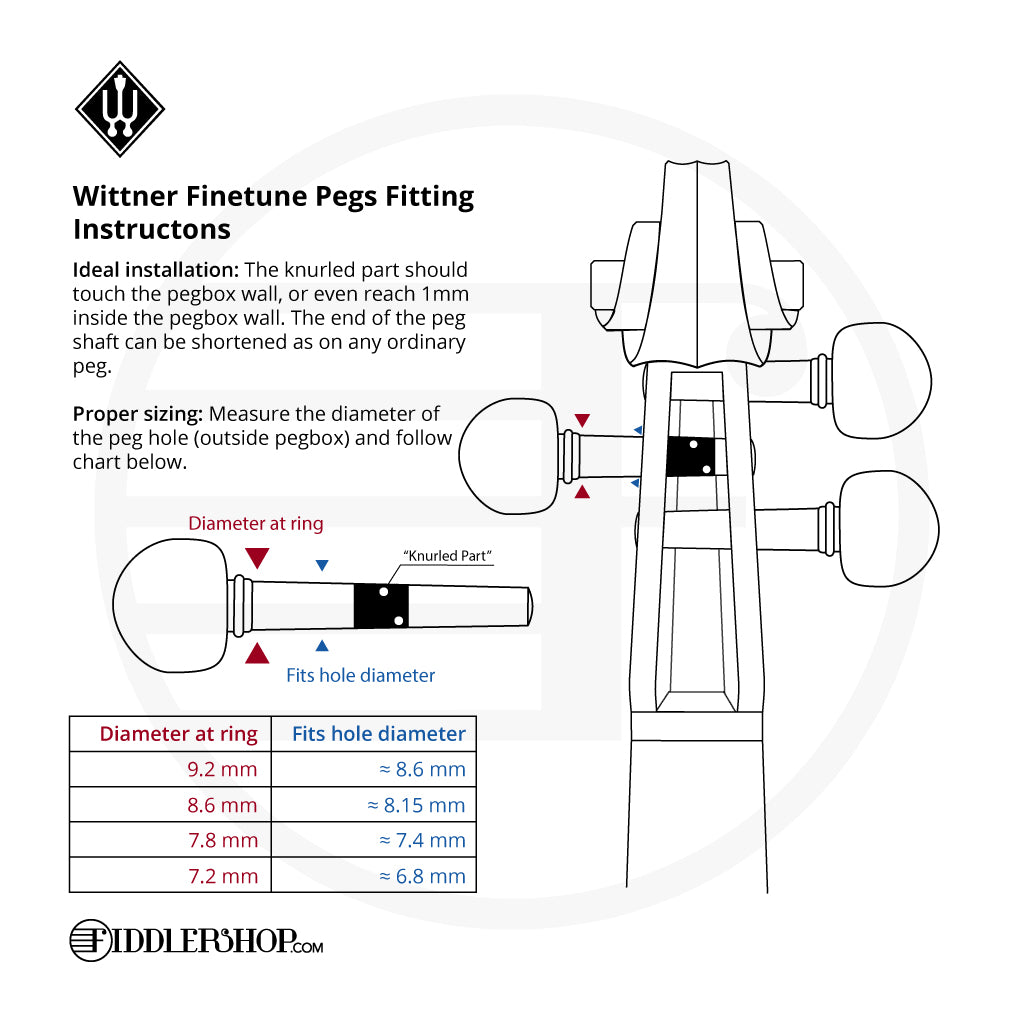 Wittner Finetune Geared Violin Peg Set