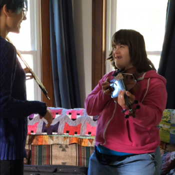 Fiddlershop's Music is for Everyone Blog Series: Rebecca Richardson and Audrey, adult violin learners