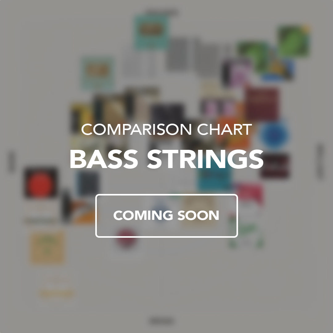 Double Bass String Comparison Chart. Graph showing double bass strings organized by their different sound characteristics.