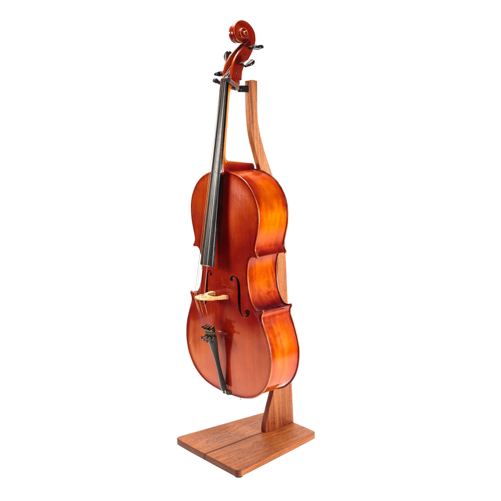 Zither Handcrafted Solid Wood Cello Stand with Bow Holder
