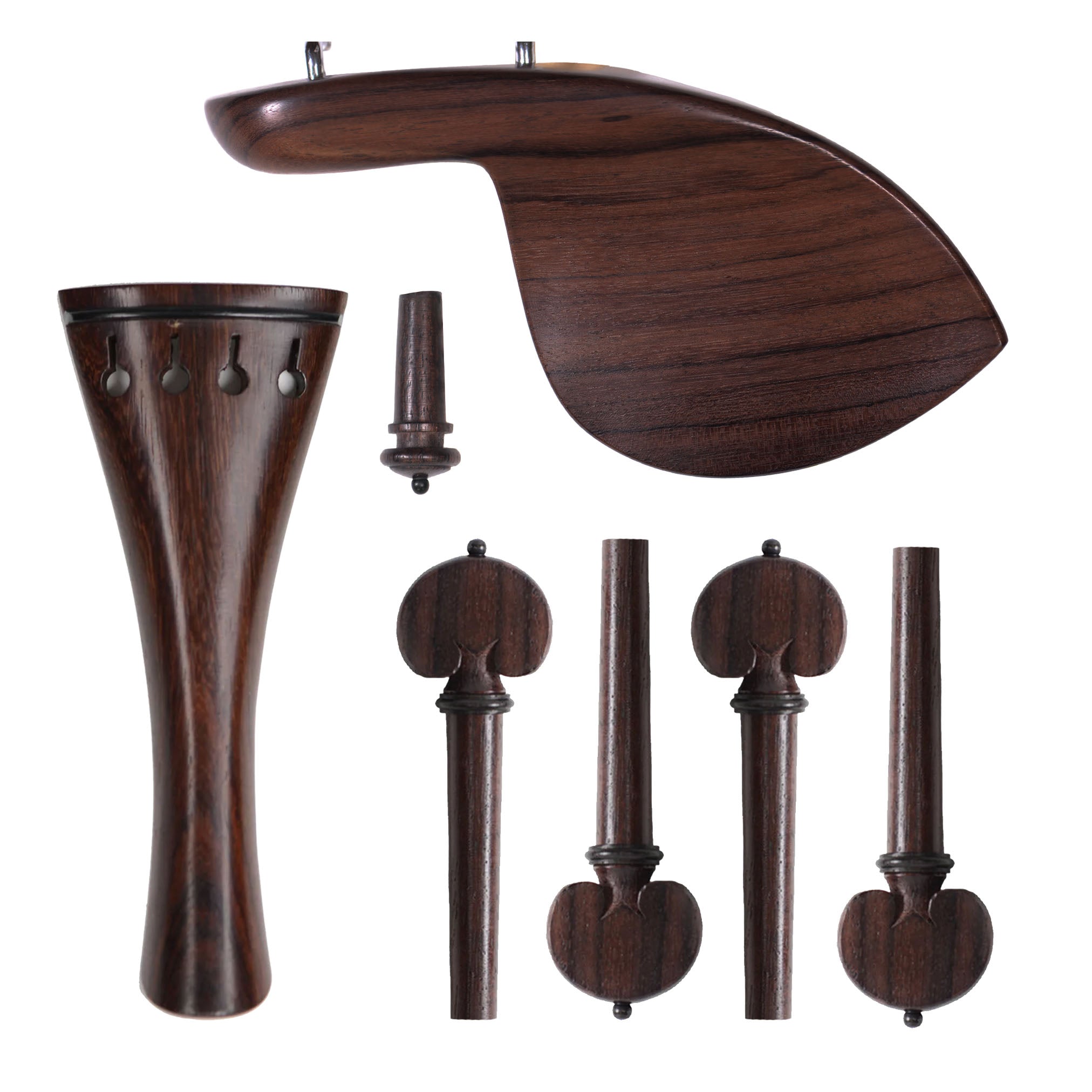 Supreme Heart Rosewood Violin Fittings Set