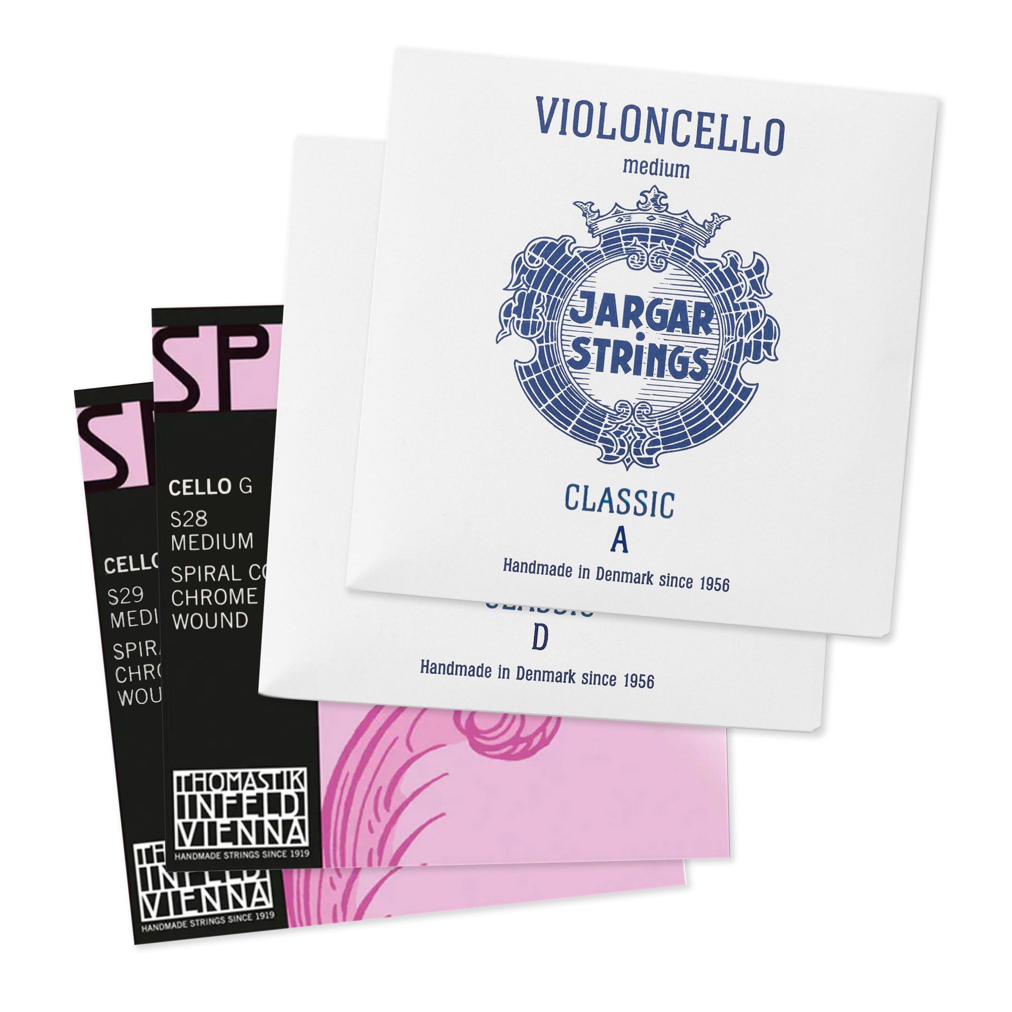 Upgrade to Jargar A & D, Thomastik Spirocore Chrome G & C Cello Strings