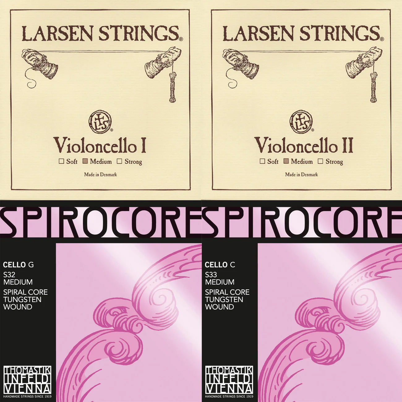 Larsen A & D, Thomastik Spirocore Tungsten G & C Combo Cello String Se