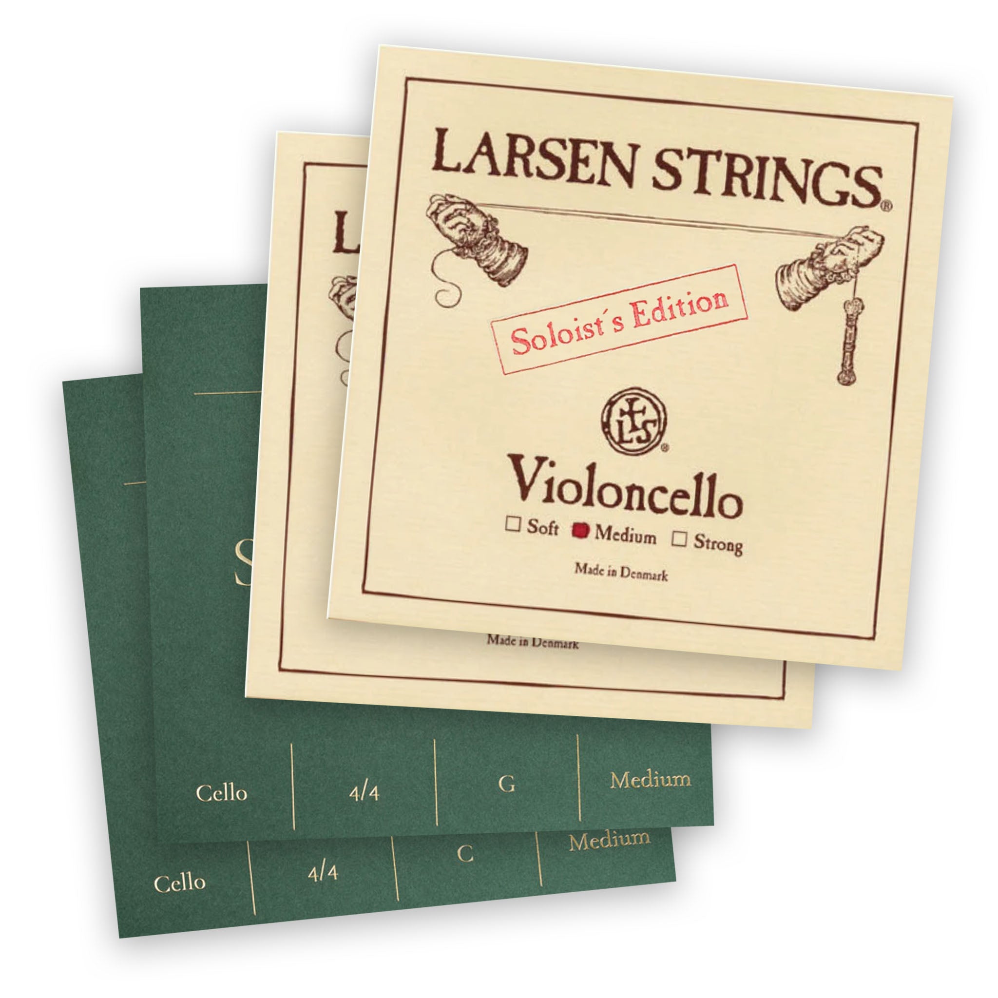 LARSEN STRINGS Soloist's Edition チェロA,D線 Larsen Soloist A & D, Sovereign G & C Combo Cello String Set