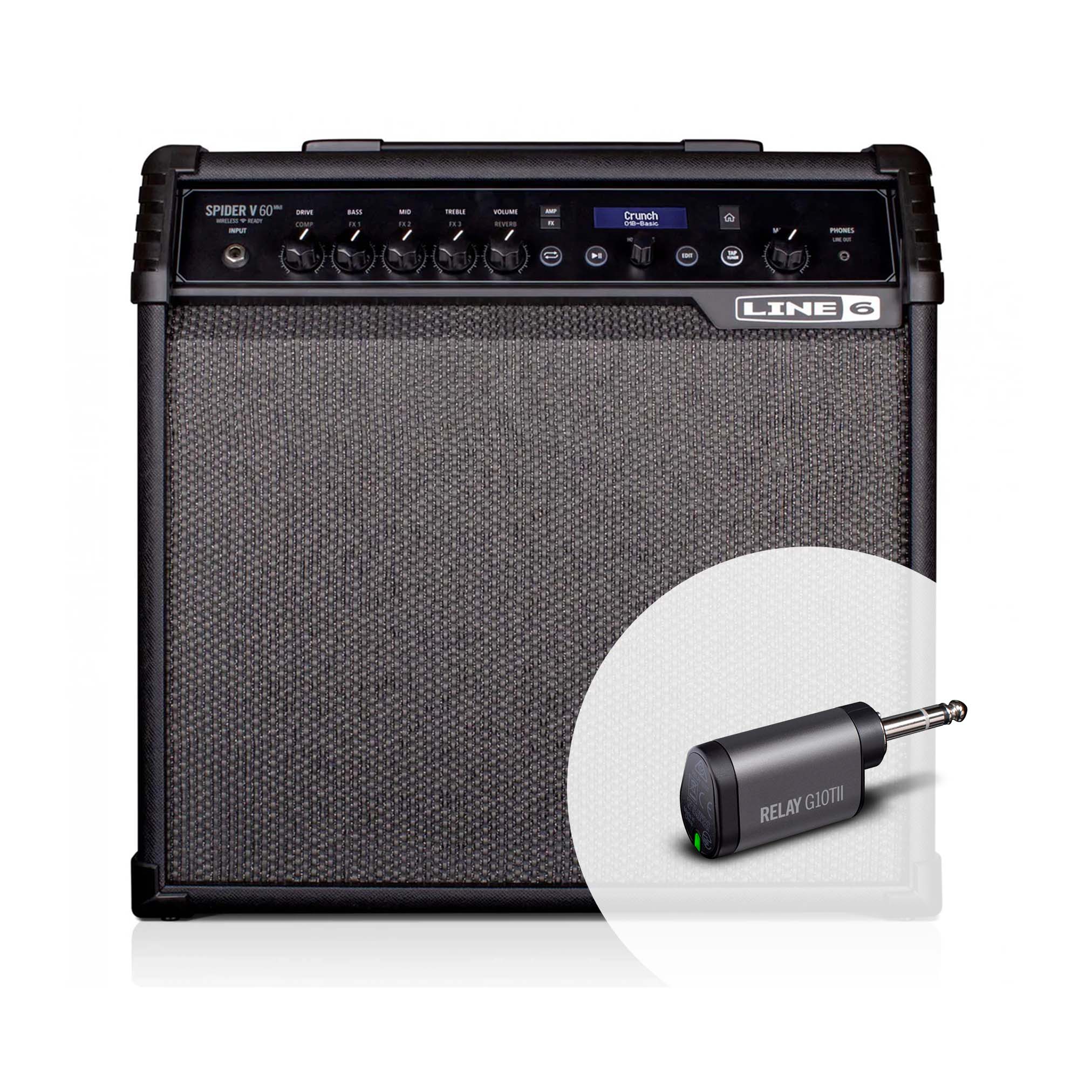 Line 6 Spider V 60 MkII 60W 1x10" Combo Amplifier with Relay G10TII Wireless Transmitter