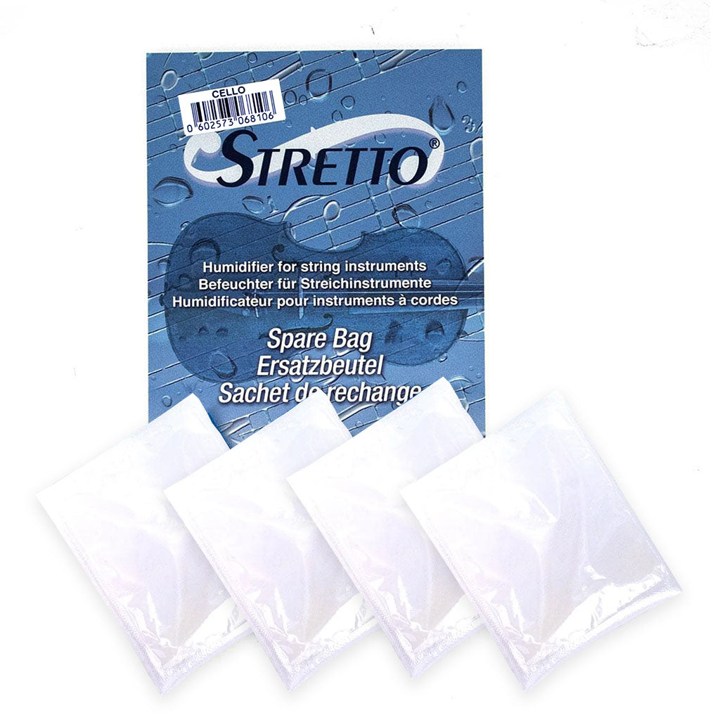 Stretto Cello Humidifier Replacement Bags, 4-Pack