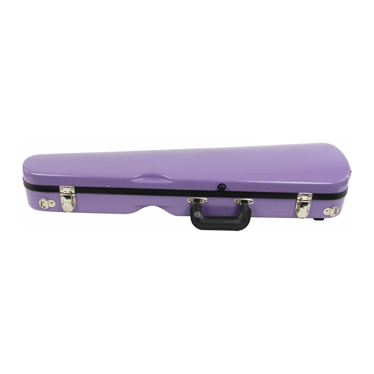 Bobelock 1027 fiberglass arrow violin case in Purple/Gray, closed