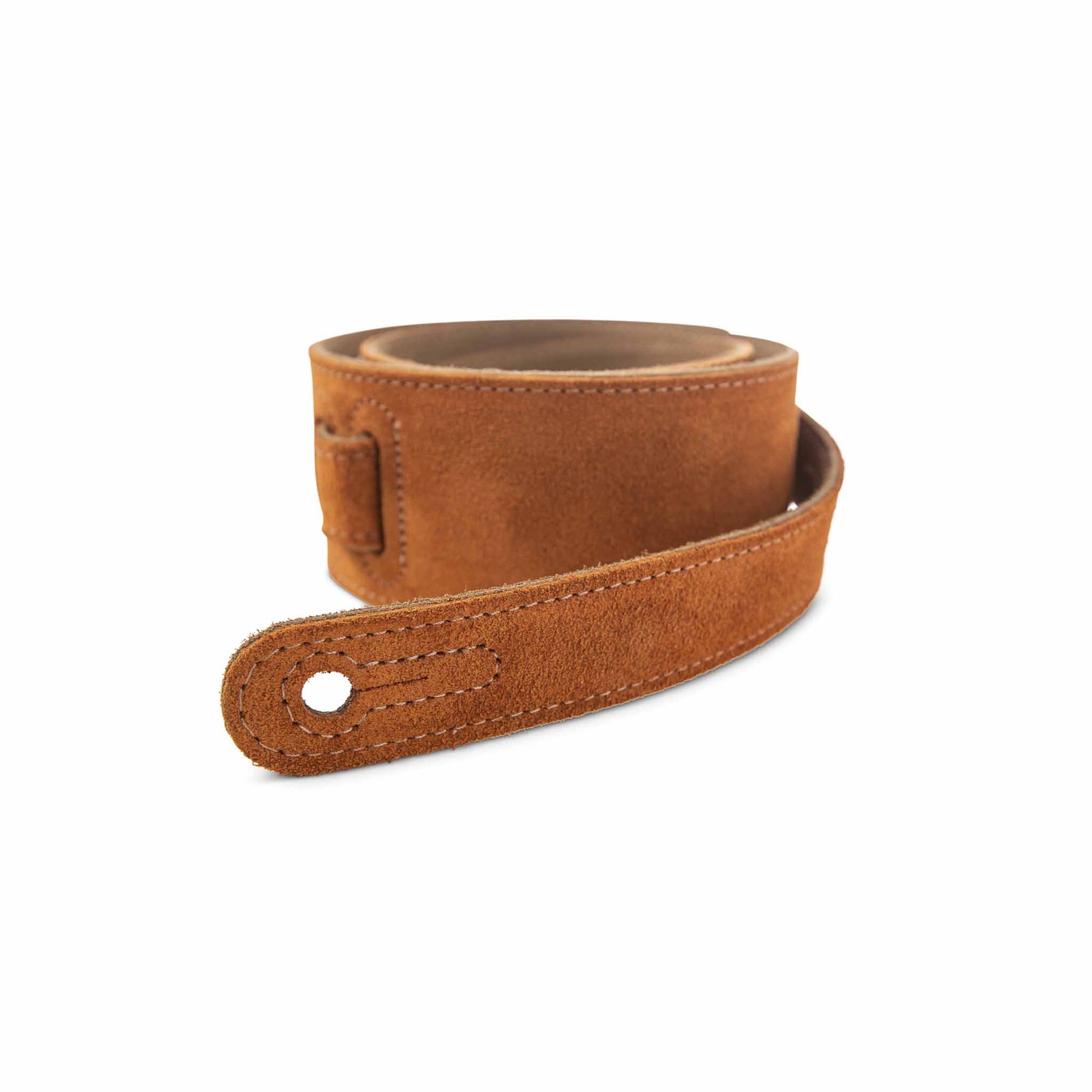 Leather Guitar Strap, Emroidered, Brown