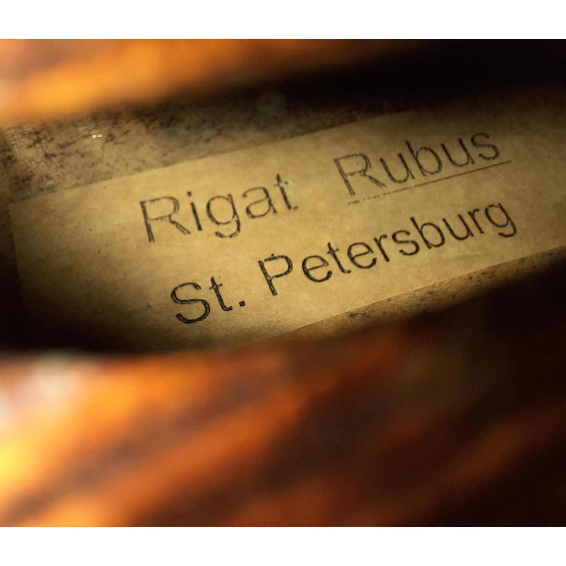 Violin Labeled "Rigat Rubus, St. Petersburg" (No. 162)