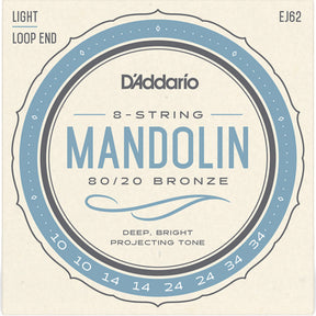 D'Addario EJ62 80/20 Bronze Mandolin String Set, Light