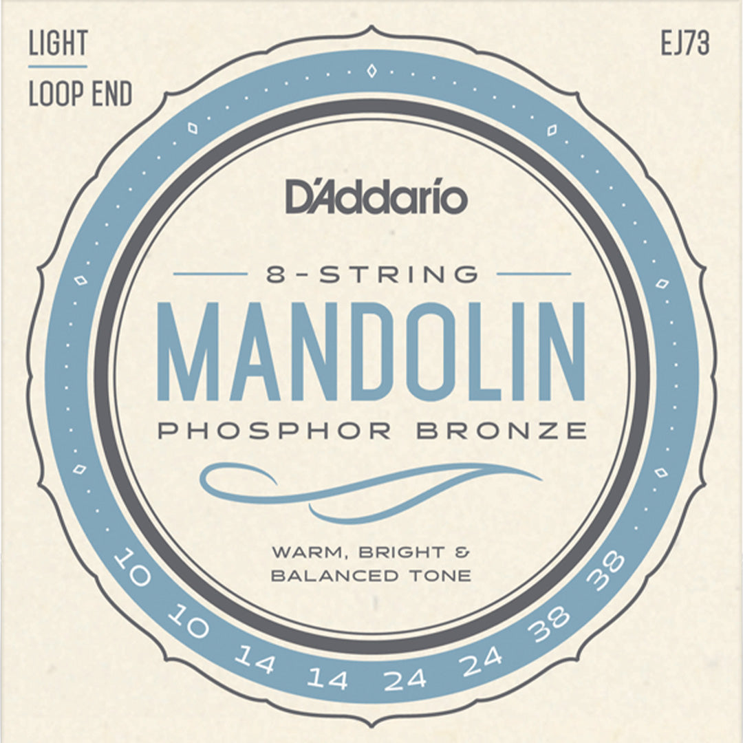 D'Addario EJ73 Phosphor Bronze Mandolin String Set, Light