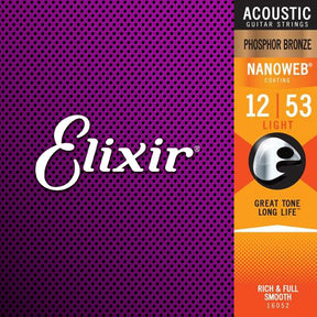Elixir Phosphor Bronze Acoustic Guitar String Set, Light