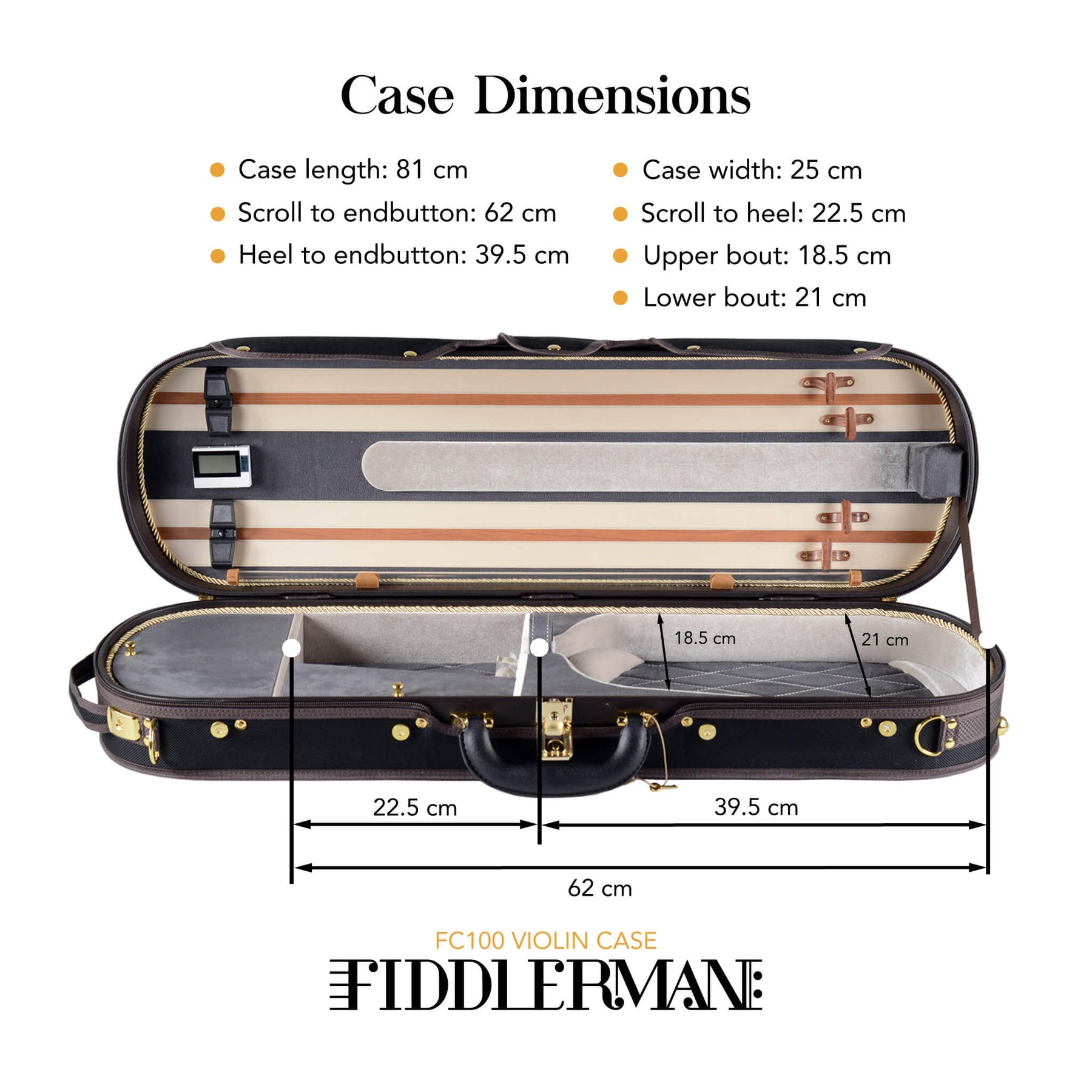 Fiddlerman Quality Oblong Violin Case FC100