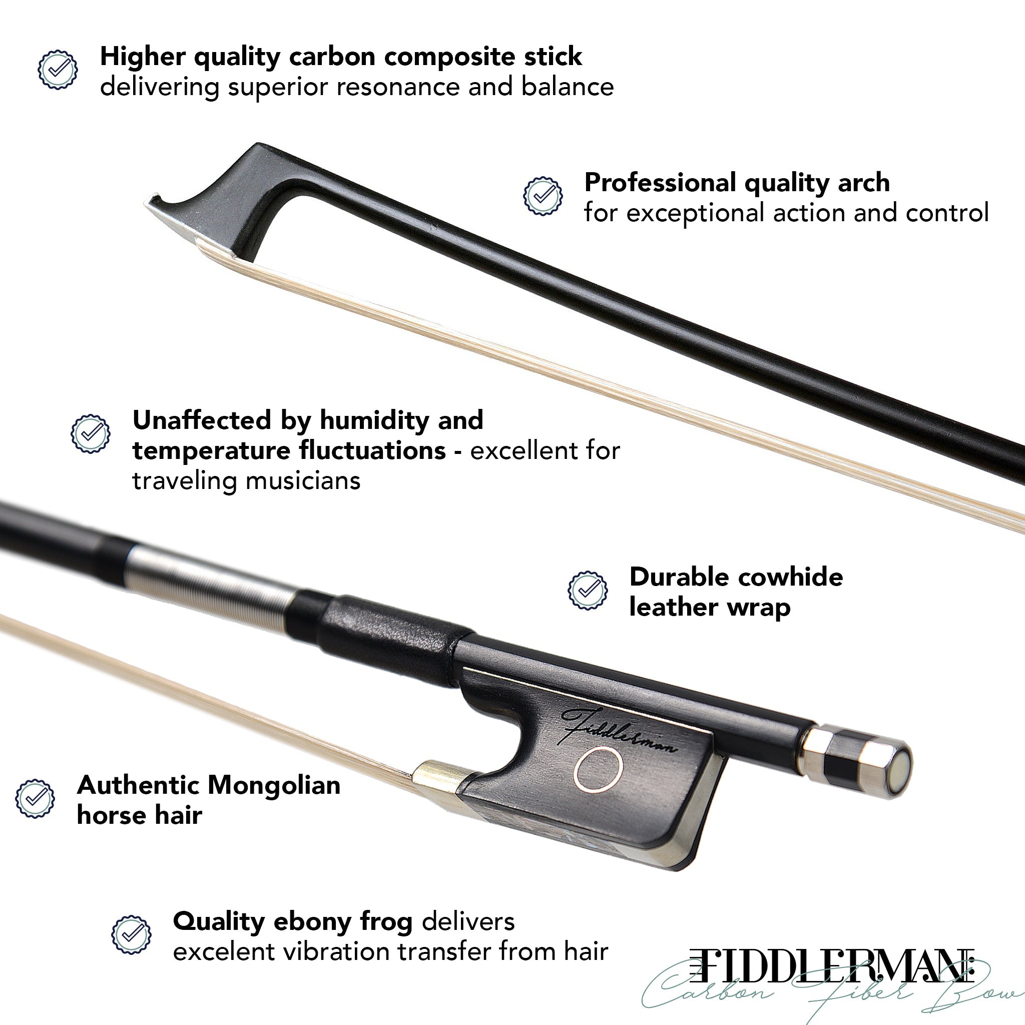 B-Stock Fiddlerman Carbon Fiber Viola Bow