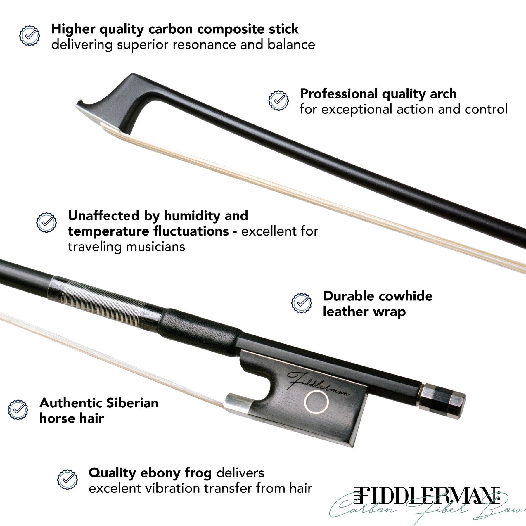 B-Stock Fiddlerman Carbon Fiber Violin Bow