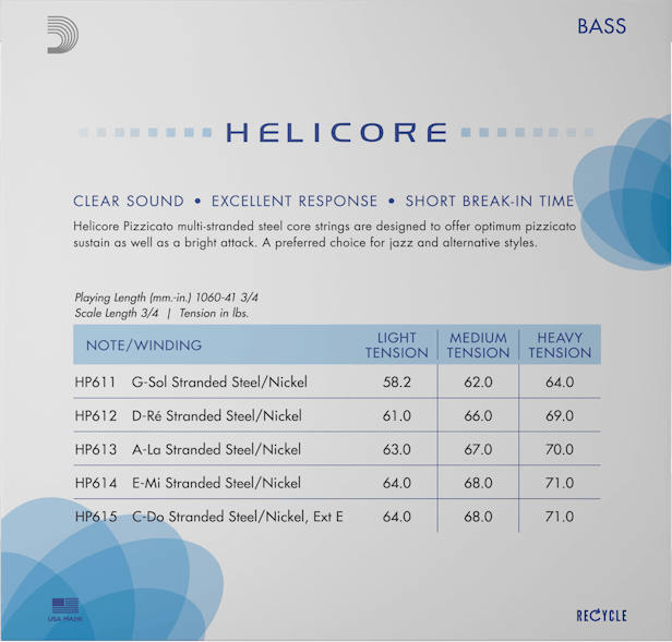D'Addario Helicore Pizzicato Bass Ext. C String