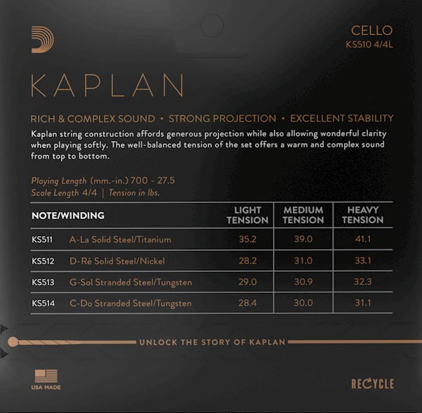 D'Addario Kaplan Cello G String