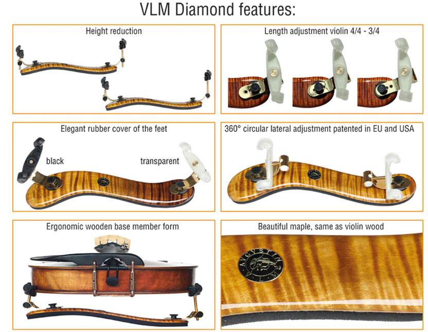 弦楽器 VLM DIAMOND UNIQUE WOODEN SHOULDER REST VLM3.gif?v=1538720112&width=832