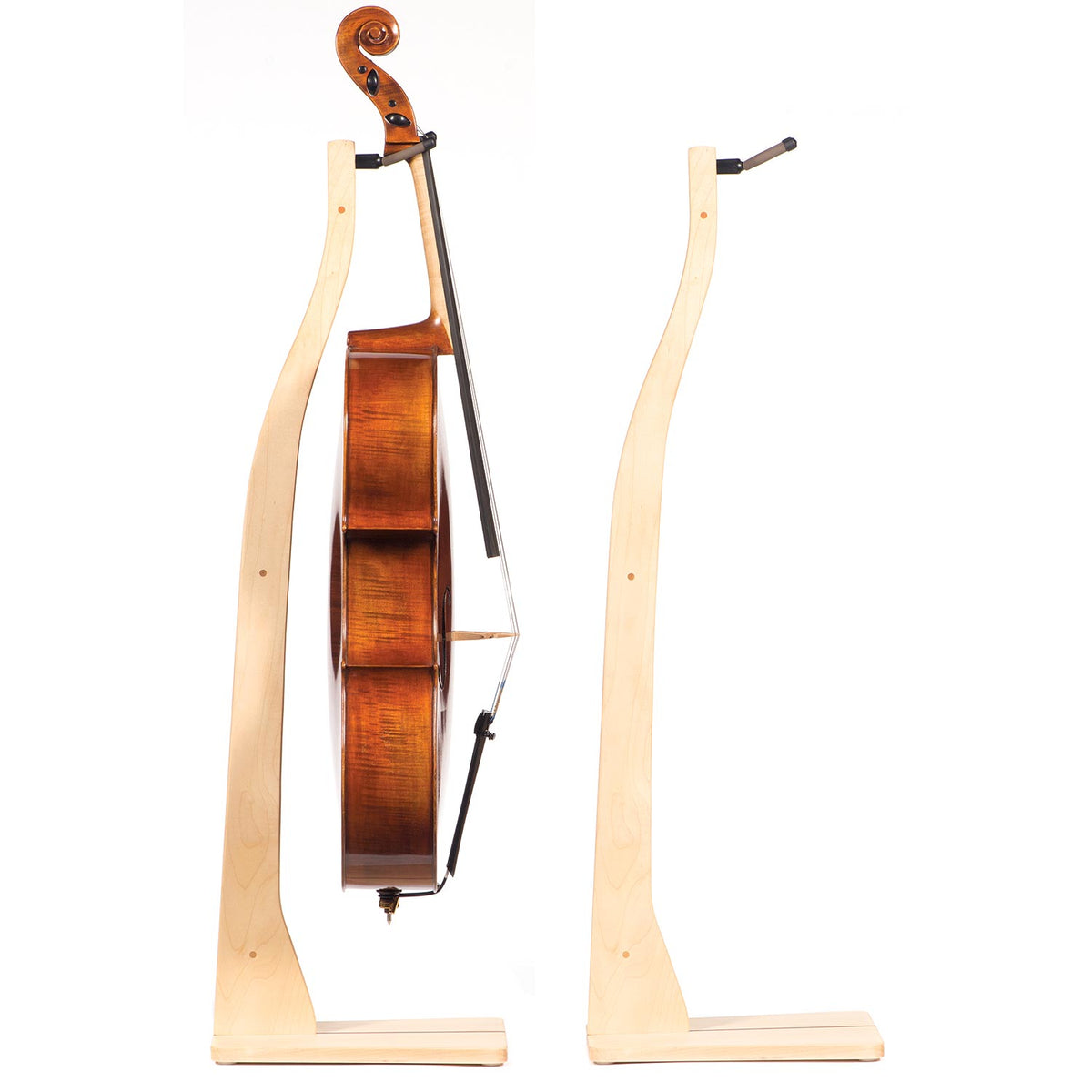 Zither Handcrafted Solid Wood Cello Stand with Bow Holder