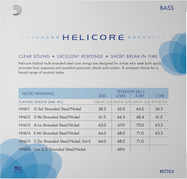 D'Addario Helicore Hybrid Bass Low B String