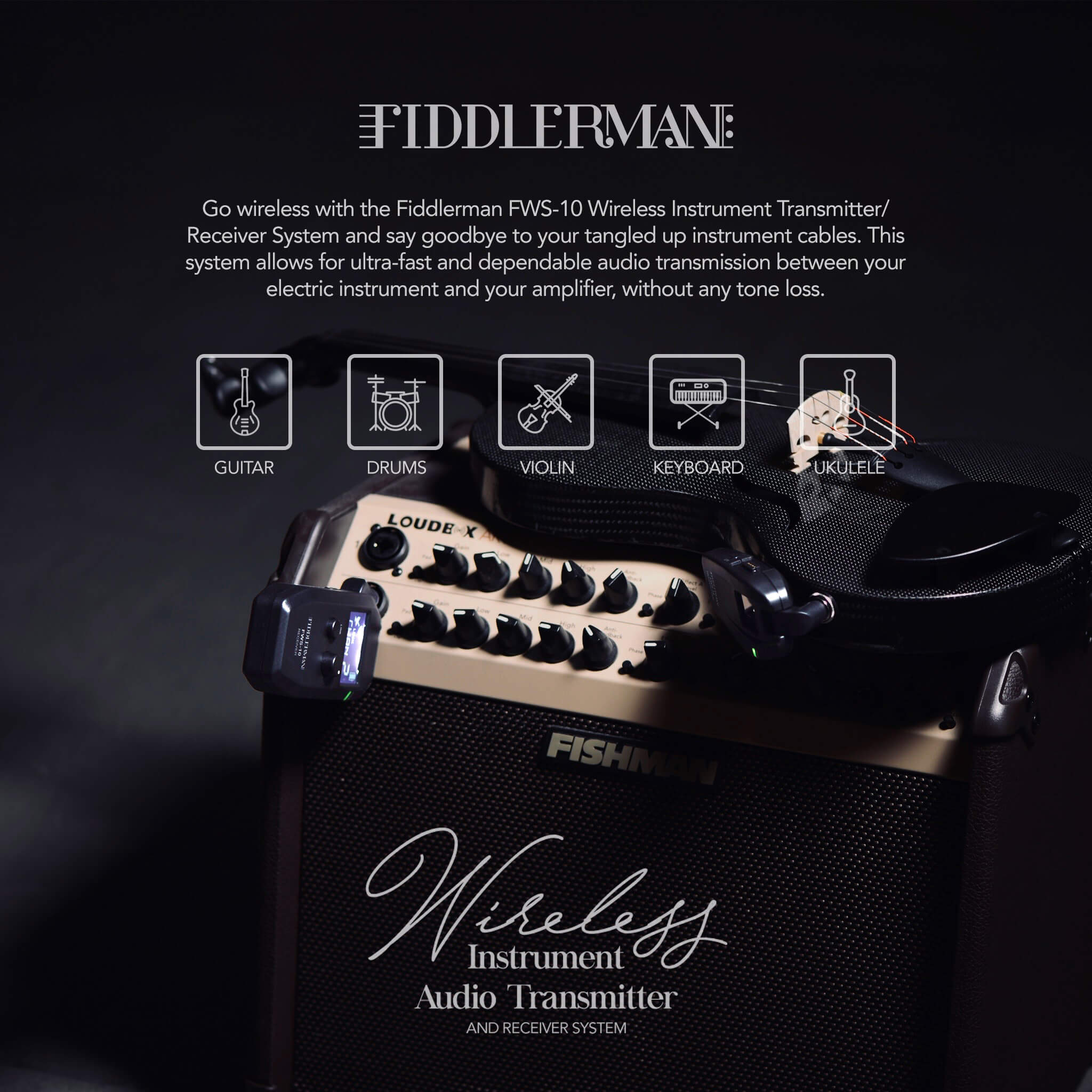 Fiddlerman Wireless Violin Transmitter and Receiver System FWS-10